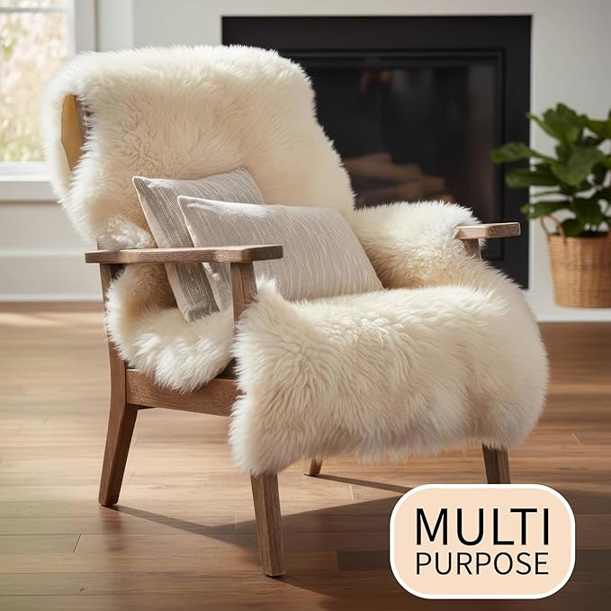 Premium Cream/Champagne Sheepskin Rug - Image 8