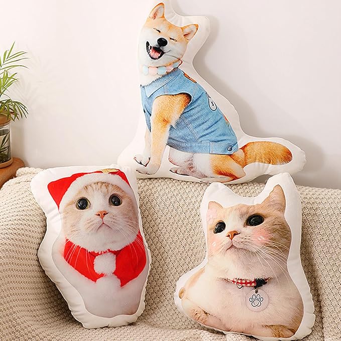 Custom Pillow with Picture, Custom Body Pillow Photo Shaped Dog Cat Face Pillow - Image 2
