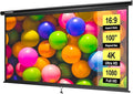 VIVOHOME 100 Inch 16:9 Pull Down Projector Screen, HD 4K Retractable Movie by VIVOHOME