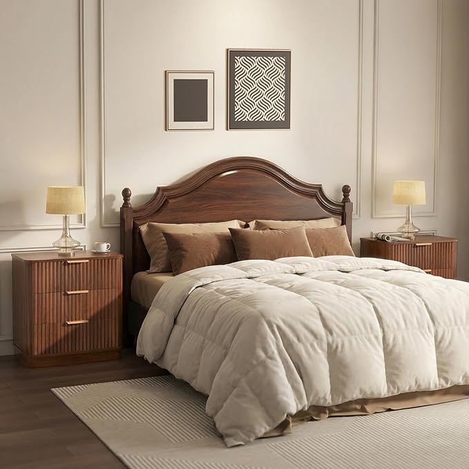 LYNCOHOME Fluted Night Stand Set of 2, Large 3 Drawer Nightand, Wood Bedside - Image 6