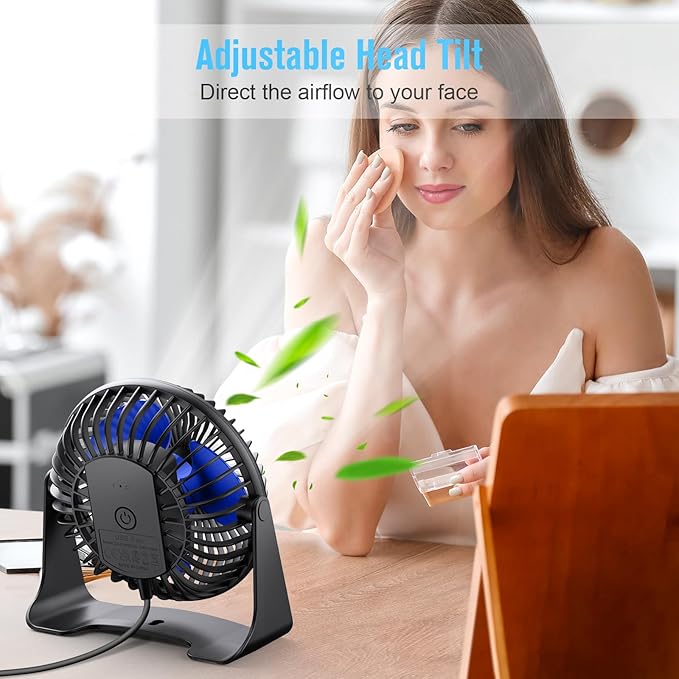 BESKAR USB Small Desk Fan, Portable Fans - Image 4