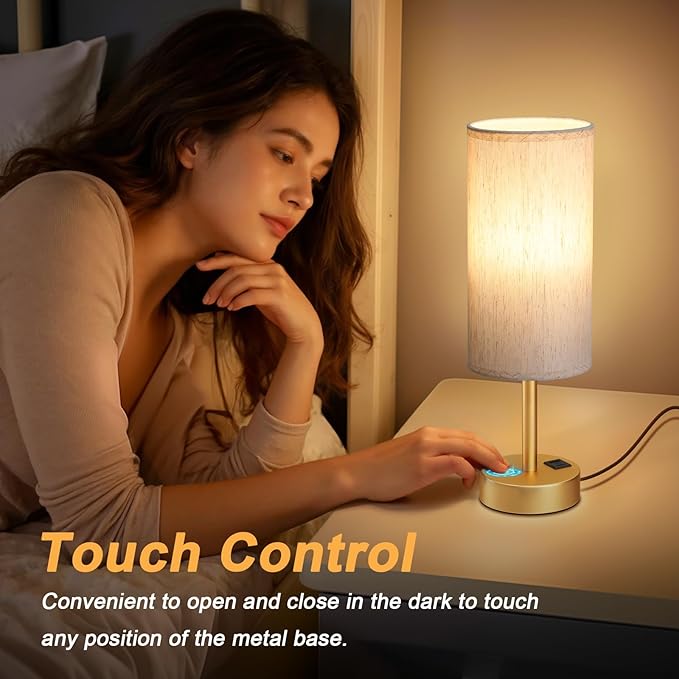 Dicoool Elegant Gold Touch Table Lamp, Modern Wedding Gift - Image 3