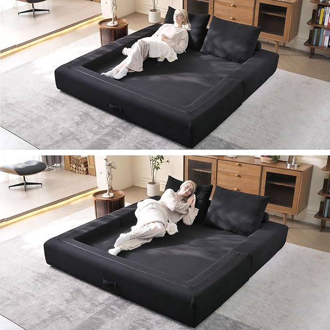 79'' Convertible Sleeper Sofa Bed, 3-in-1 Foldable Floor Couch - Image 3