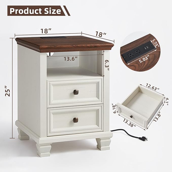 SAVOR LIFE Farmhouse Side Table - Image 2