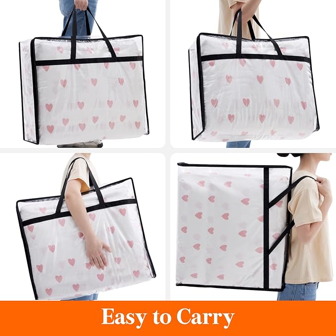 Lifewit 110L Large Clear Clothes Storage Bags, 3 Pack Plastic Vinyl Foldable - Image 5