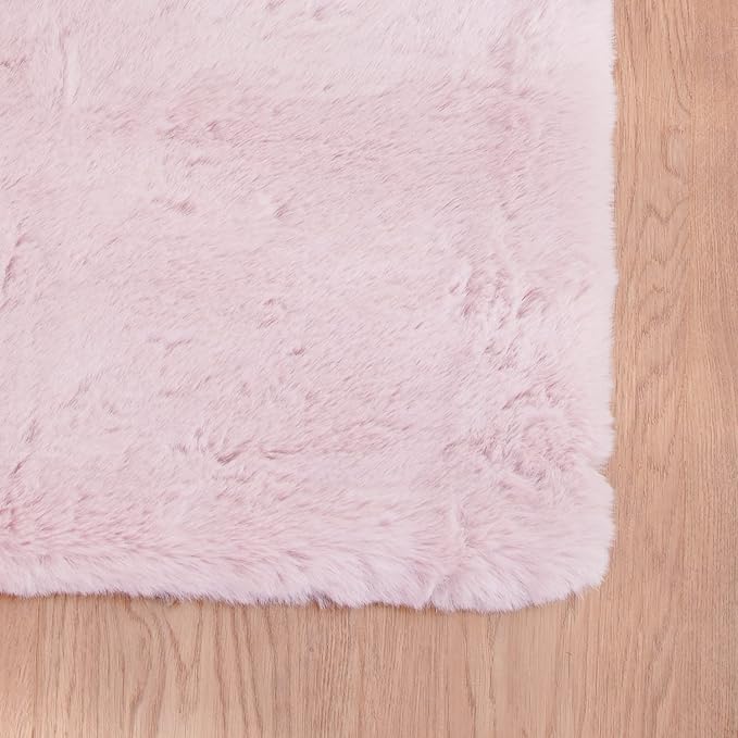 Pink Washable Fluffy Rug 5x7 Area Rugs - Image 6
