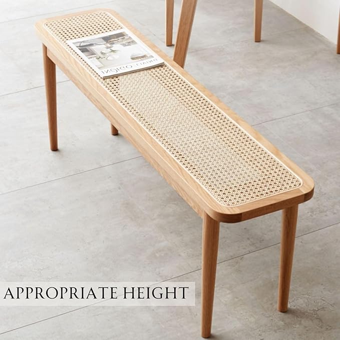 39.4'' Natural Rattan Dining Bench - Image 9