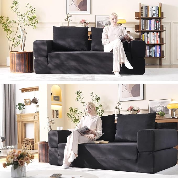 79'' Convertible Sleeper Sofa Bed, 3-in-1 Foldable Floor Couch - Image 4