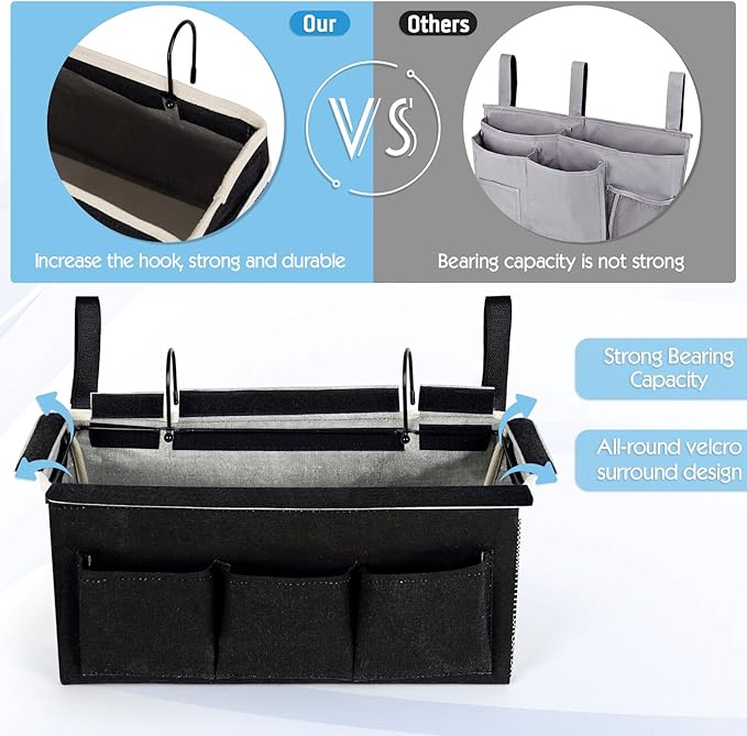 Ozzptuu Bedside Storage Caddy/Bedside Hanging Storage Bag - Image 5