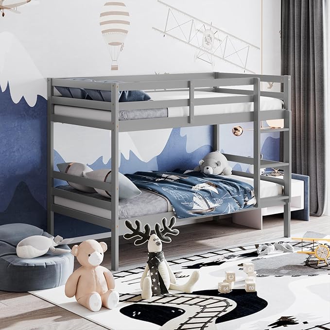 KOMFOTT Wood Bunk Bed Twin Over Twin, Bunk Bed - Image 3