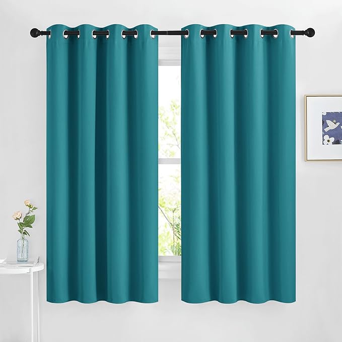 NICETOWN Peacock Teal Blackout Nursery Curtains, Grommet Thermal Curtains & by NICETOWN