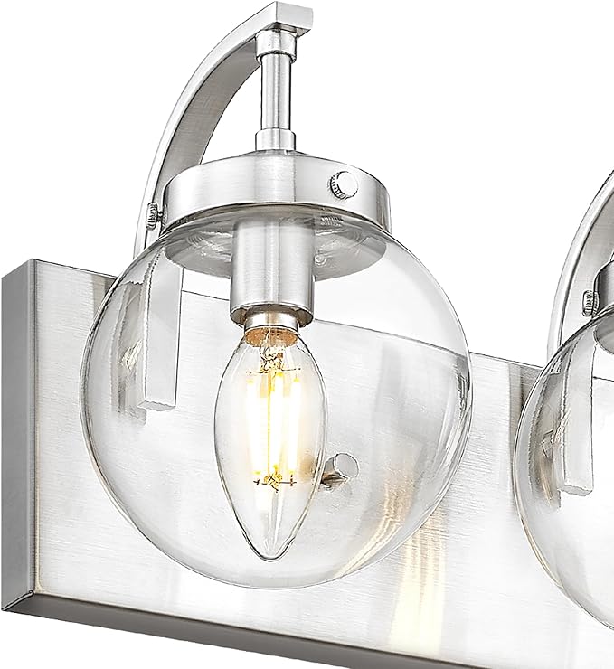 Beionxii Brushed Nickel Bathroom Light Fixtures, 3-Light Bathroom Vanity Light - Image 9