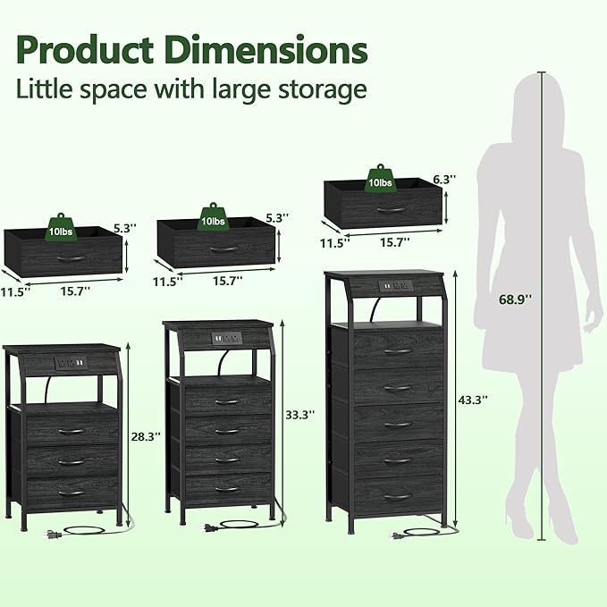 Furnulem 5 Drawers Dresser - Image 9