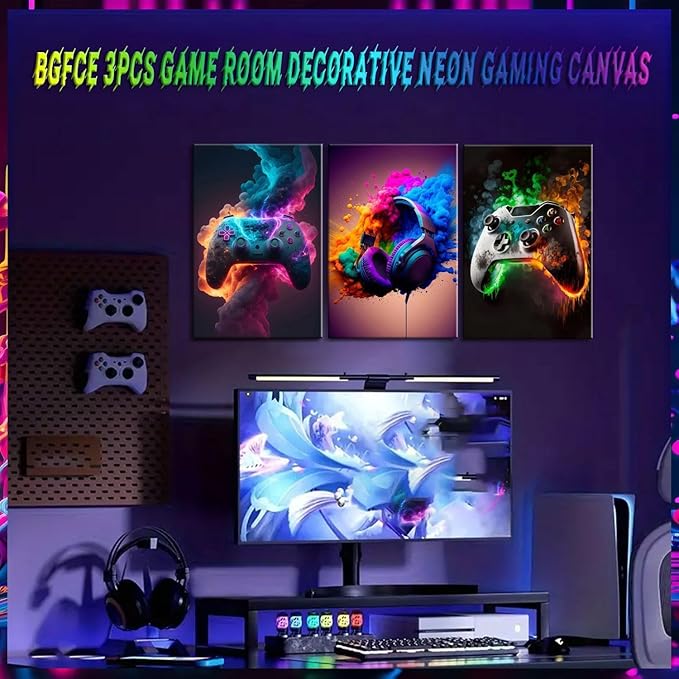 Gaming Room Decor Canvas Wall Art Set of 3 - Image 8