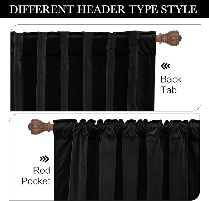 RYB Home Velvet Curtains 96 inches - Image 3