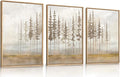 LHIUEM Large Pine Tree Framed Canvas Wall Art Set, Forest Trees Nature Wall by LHIUEM
