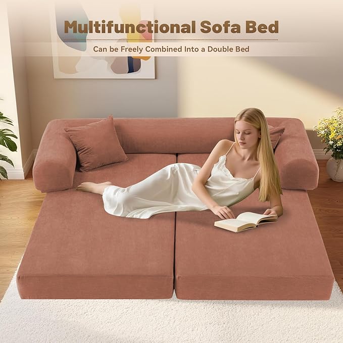 Convertible Futon Sofa Bed, Queen Sleeper Sofa Bed, Compressed Couch in a Box - Image 3