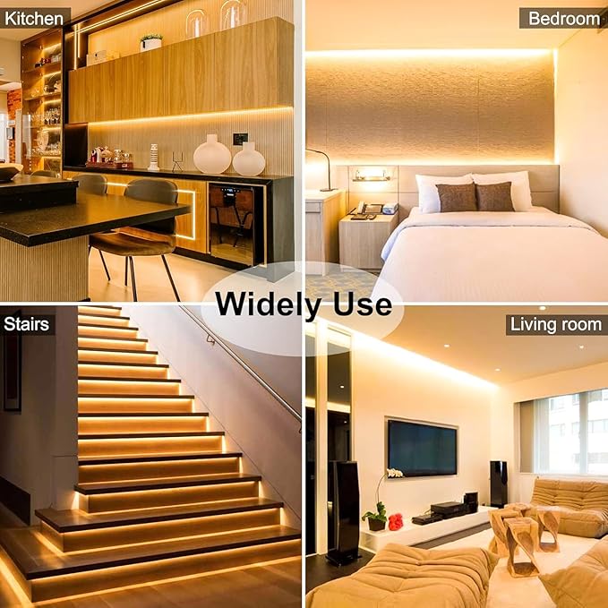 COB LED Strip, Warm White LED Strip Lights 16.4ft, 3000K COB LED Light Dimmable - Image 5