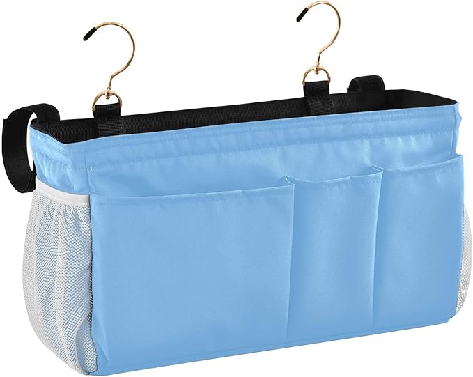 KOPIRIT Lake Blue Bedside Caddy Storage Bag Bedside Organizer by KOPIRIT