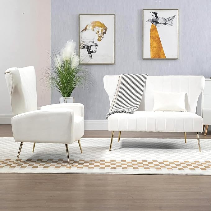 50’’ Armless Loveseat Sofa, Comfy Upholstered Velet Small Couch Sofa - Image 5