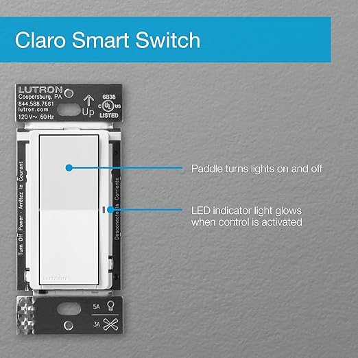 Lutron Claro Smart Light Switch w/ Wall Plate - Image 12