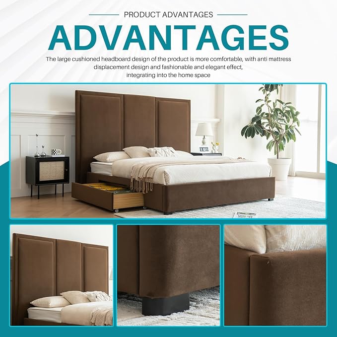 YUHUASHI King Size Bed Frame - Image 6