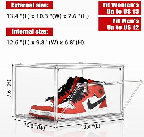 2 Pack Clear Shoe Storage Boxes Stackable Acrylic Shoe Display Case, Large - Image 2