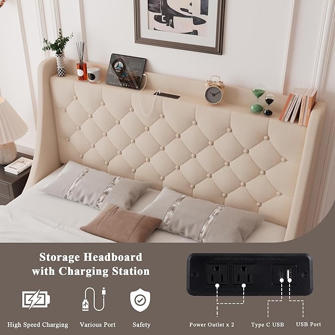Feonase Upholstered Queen Bed Frame - Image 4