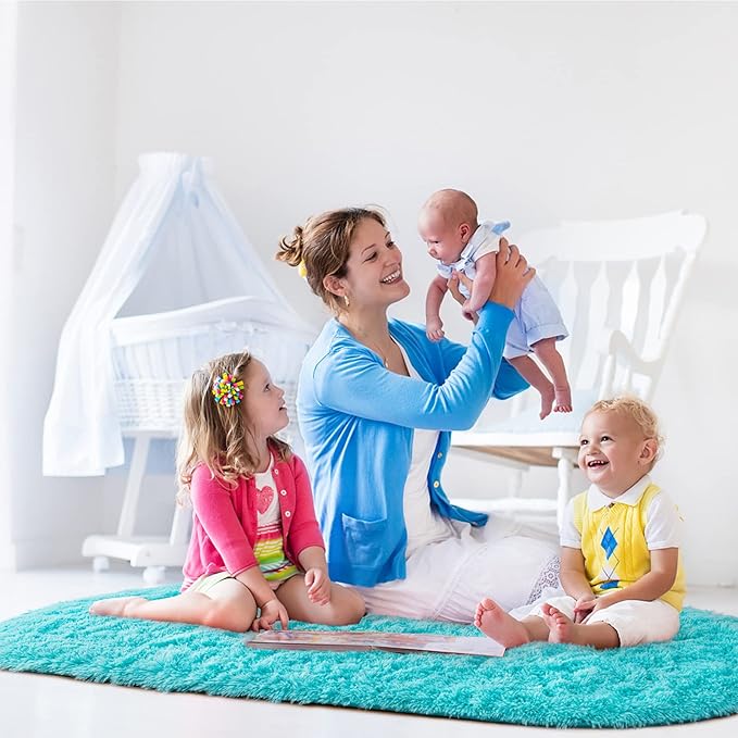 Noahas Ultra Soft Fluffy Bedroom Rugs Kids Room Carpet Modern Shaggy Area Rugs - Image 5