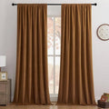 Joydeco Golden Brown 100% Blackout Curtains 102 Inch 2 Panels, Luxury Thermal by JOYDECO