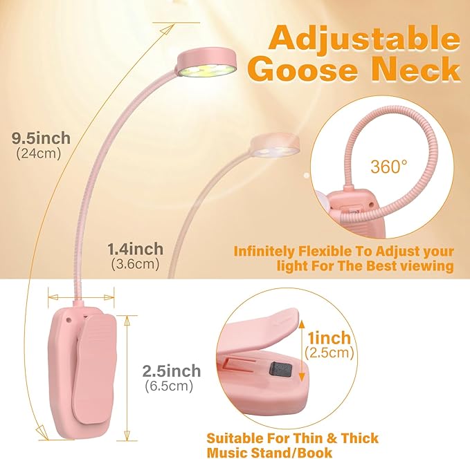 2 Packs Rechargeable Book Reading Light - Image 2
