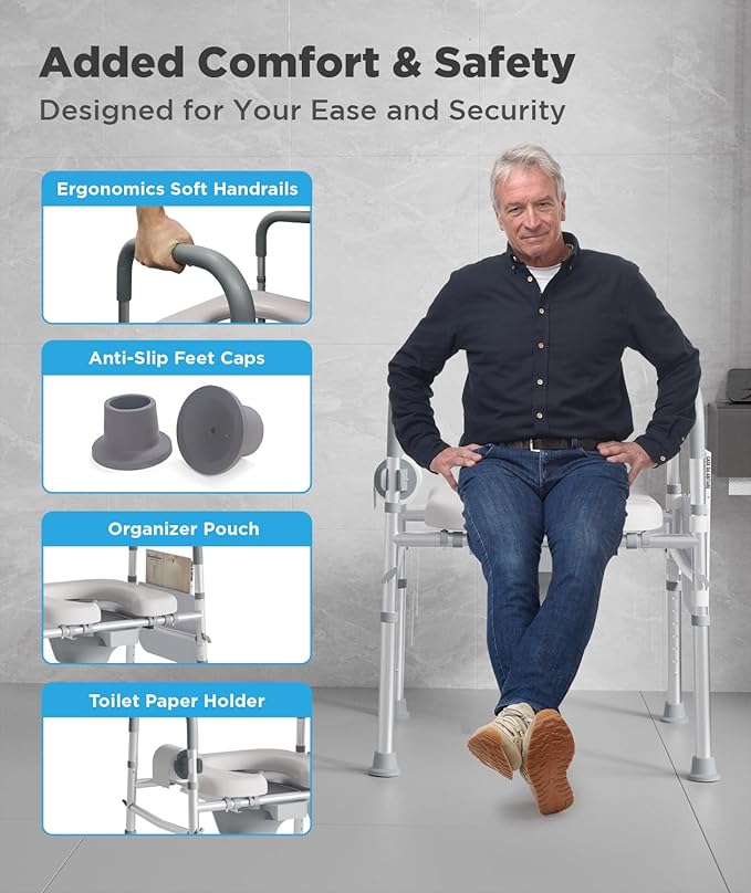 Bedside Commode for Seniors, FSA/HSA Eligible Bedside Toilet - Image 6