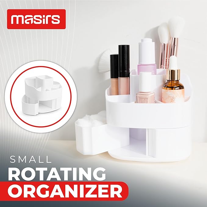 Masirs Small Rotating Makeup Organizer - Image 2