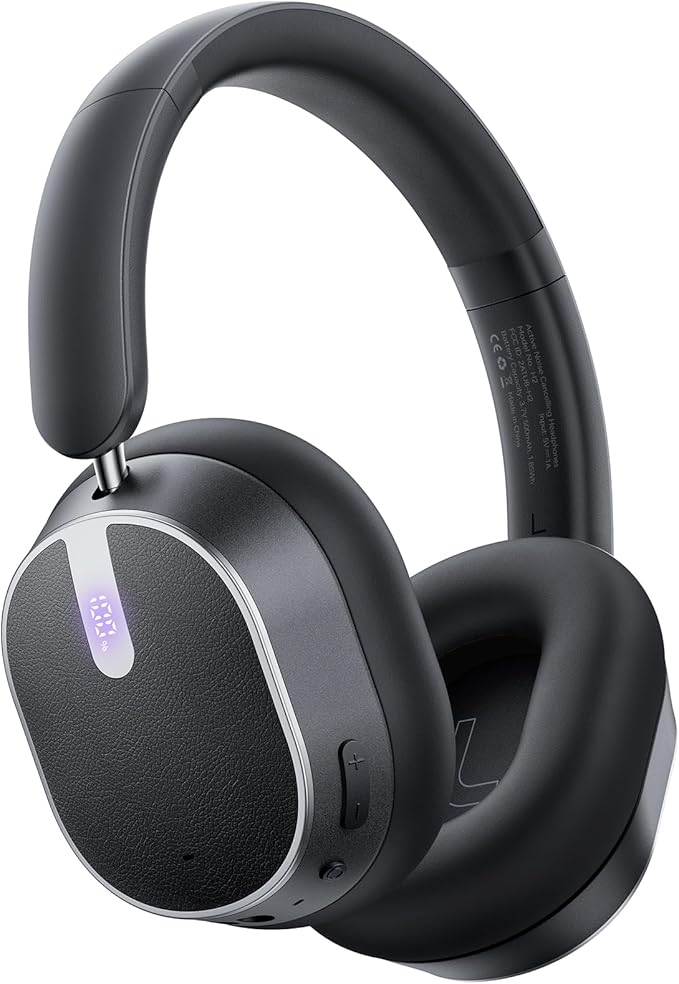 Active Noise Cancelling Headphones, 120H Playtime Bluetooth 6.0 Wireless by BMANIWirelessEarbuds