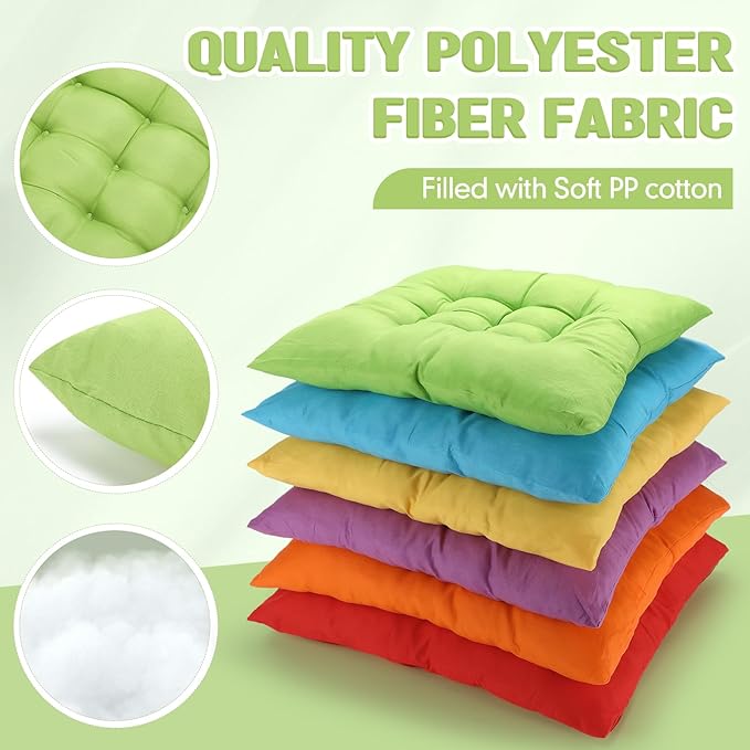 Geetery 24 Pcs Floor Pillows for Classroom Bulk Square Seating Cushions for - Image 3