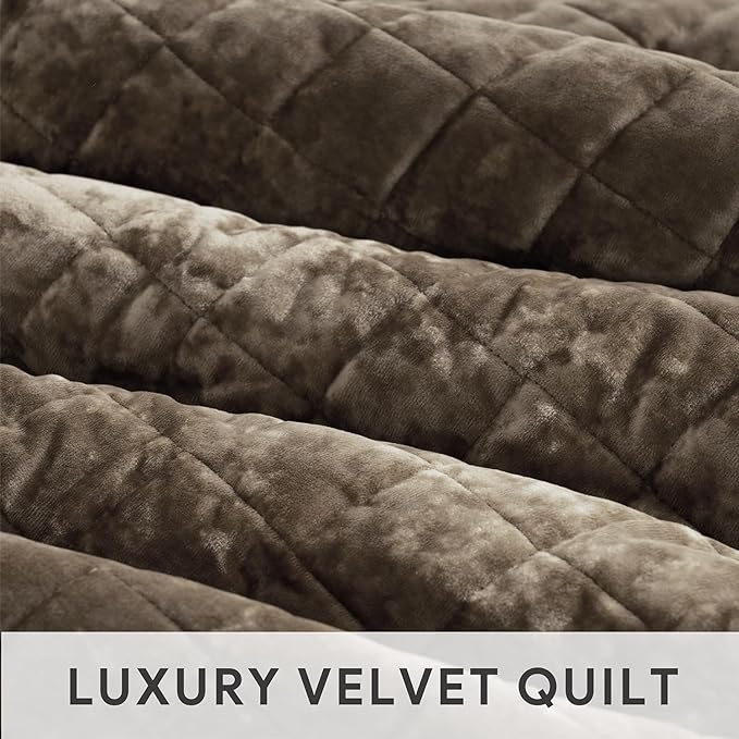 RECYCO Luxury Velvet Quilt Set King Size Bedding Sets, Ultra Soft Velvet - Image 5