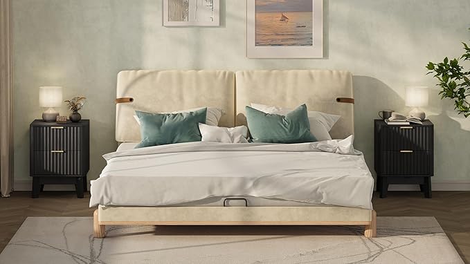 Fluted Nightstand Set of 2, Modern End Table - Image 6