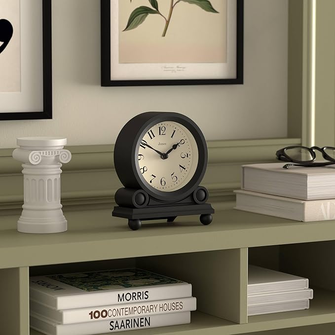 JONES CLOCKS® Maida Vale Mantel Clock | Small Traditional Desk Clock | Black | - Image 5