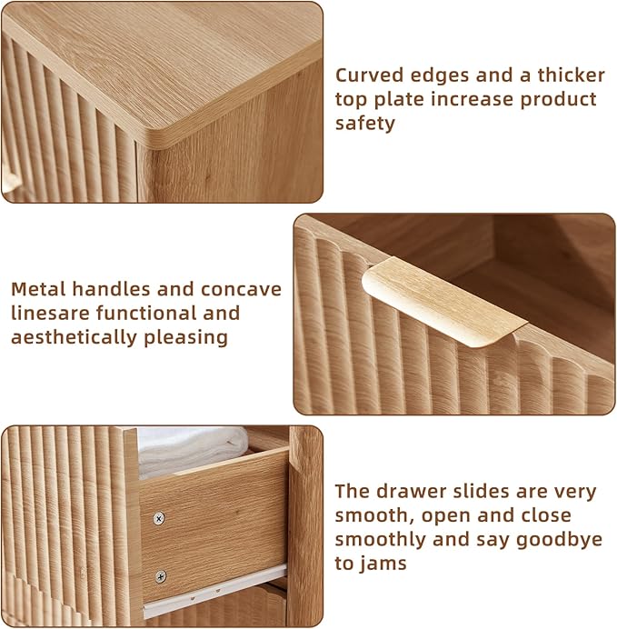 LEYAOYAO Fluted 5 Drawers Dresser - Image 8