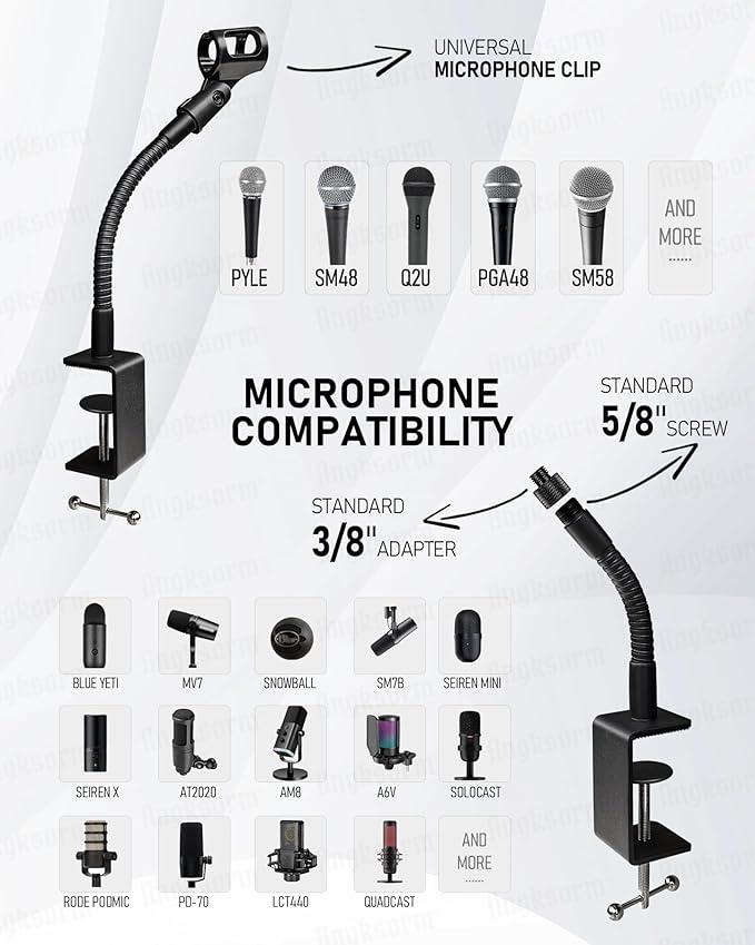 13-INCHS Flexible Gooseneck Microphone Stand - Image 5