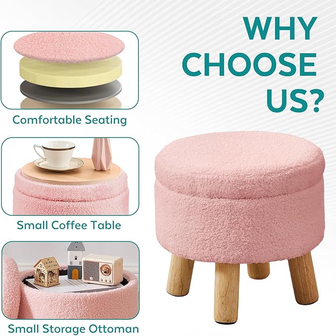 FIMIVIBI Small Foot Stool Ottoman - Image 3