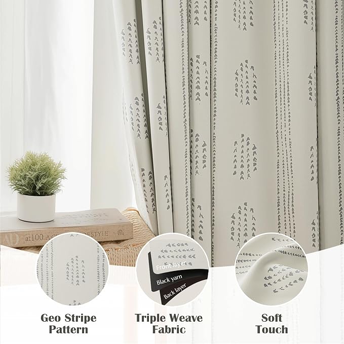 100% Boho Blackout Curtains 63 Inches Long - Image 6