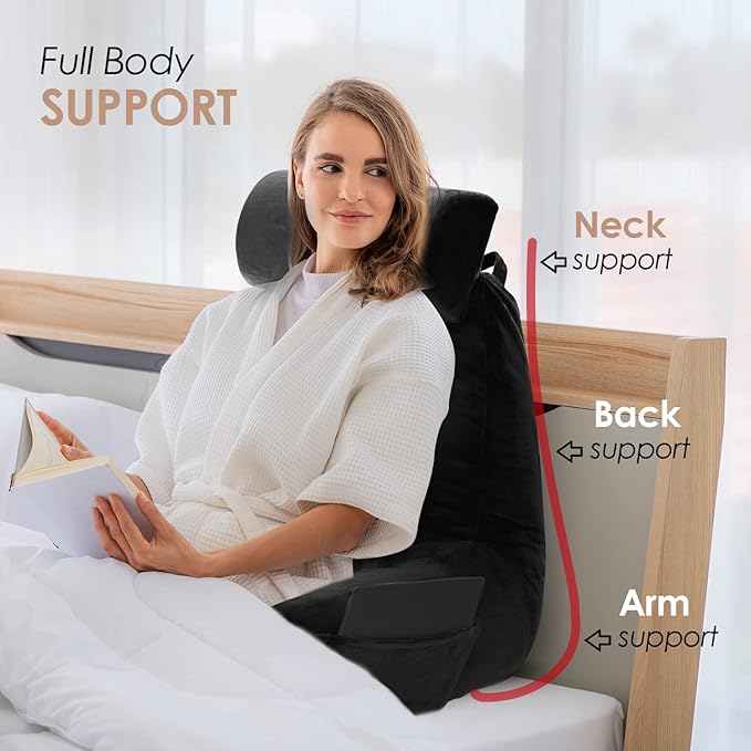 Nestl Reading Pillow with Shredded Memory Foam Includes 2 Neck and Lumber - Image 7