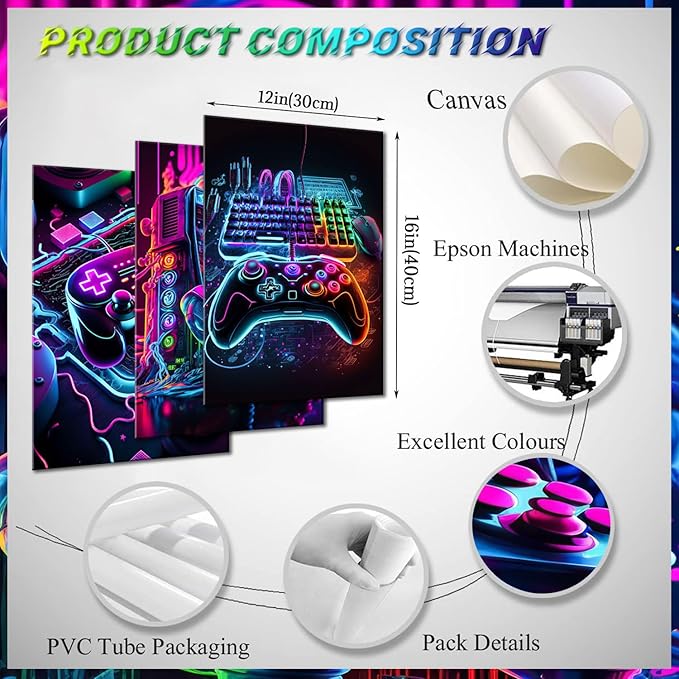 Game Room Decor Posters Set of 3 - Image 4