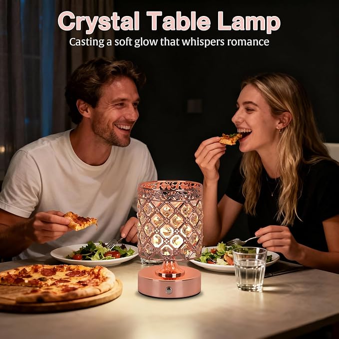 TOBUSA Crystal Cordless Table Lamp Rechargeable, Portable 6000mAh Battery - Image 8