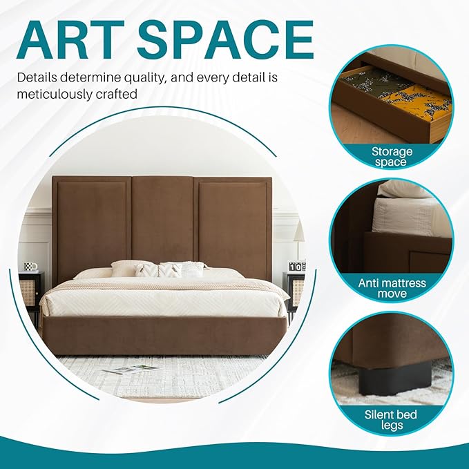YUHUASHI King Size Bed Frame - Image 8
