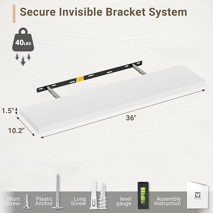 Vivelove 10 in Deep Floating Shelves - Image 3