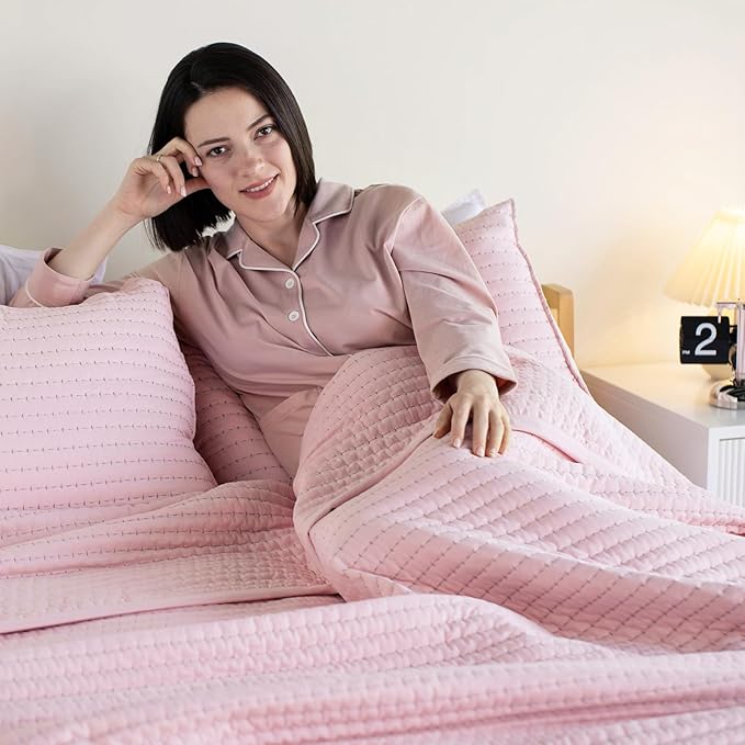 KASENTEX King XL Quilt Set 108"x98" – Soft Washed 3-Layer Lightweight Bedspread - Image 6