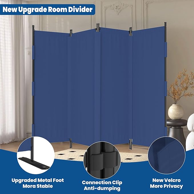 Room Divider, 4 Panel Upgraded Folding Privacy Screen, 88” Highly Secretive - Image 2