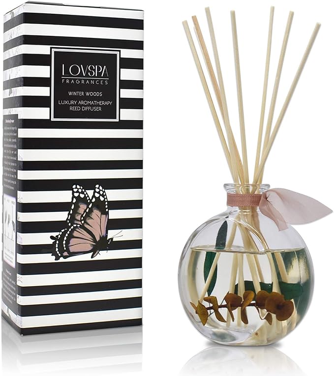 LOVSPA Reed Diffuser Set, Winter Woods Scented Oil Diffuser by LOVSPA